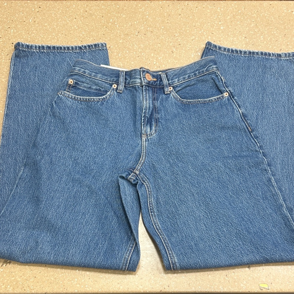 Garage Blue Low Rise Baggy Denim Jeans